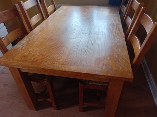 Solid oak dining table large - oak,