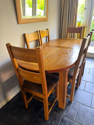 Solid oak extending dining - extending,