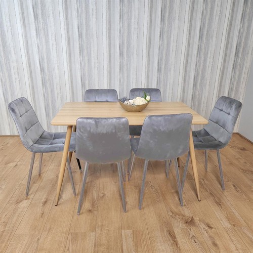 Beige oak dining table - table, and
