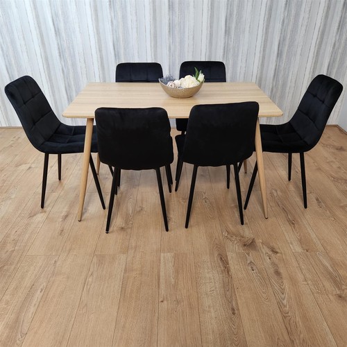 Beige oak dining table - table, and