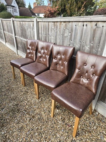 Oak dining table and chairs - table,