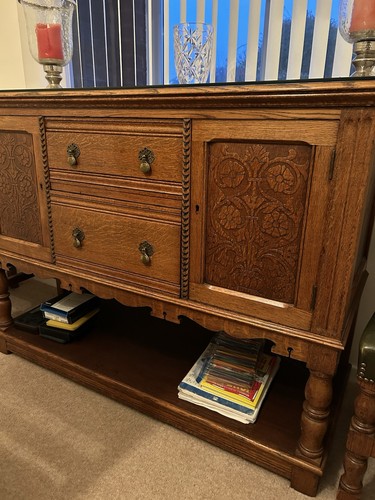 Solid oak dining table with - solid,