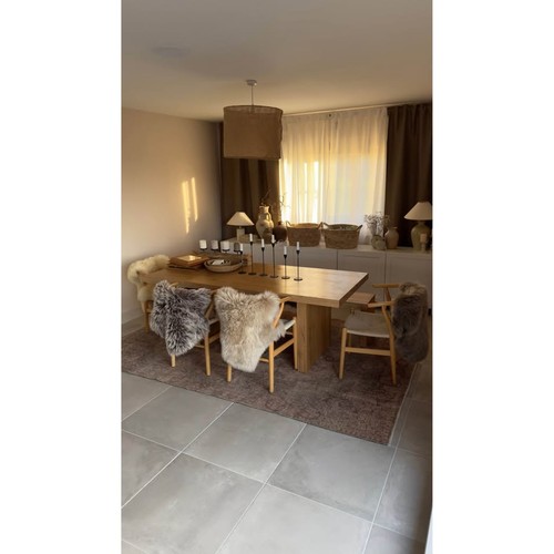 Solid oak dining table set - oak,