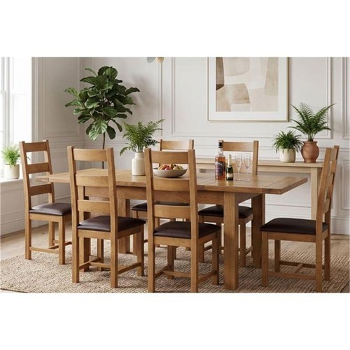Solid oak dining table 6 - dining, &