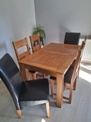 Solid oak wood extendable - oak,