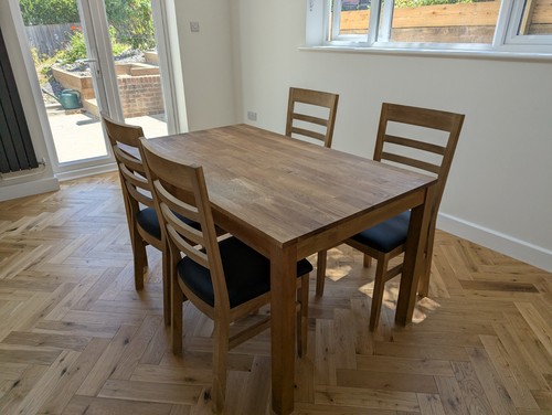 Dining table and chairs solid - and,