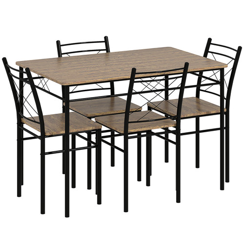 Homcom piece oak dining - homcom,