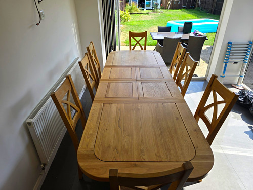 Solid oak wood extendable - oak,