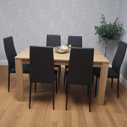 Oak effect dining table set - dining,