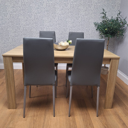 Oak effect dining table - effect, set