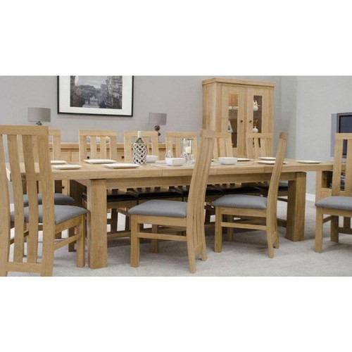 Solid oak extending table 12 - oak, &