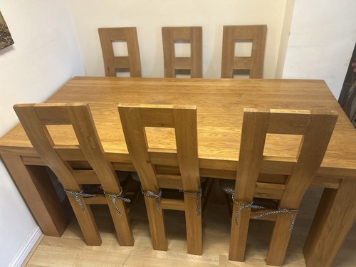 Solid oak dining table - solid,