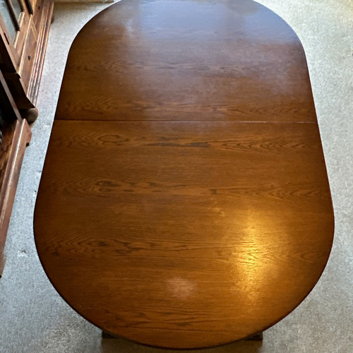 Oval solid oak dining set - solid,