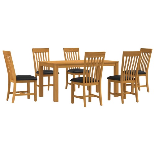 Dining set solid oak wood - oak,