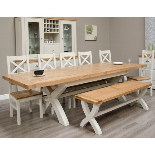 Painted grey dining table - dining, with